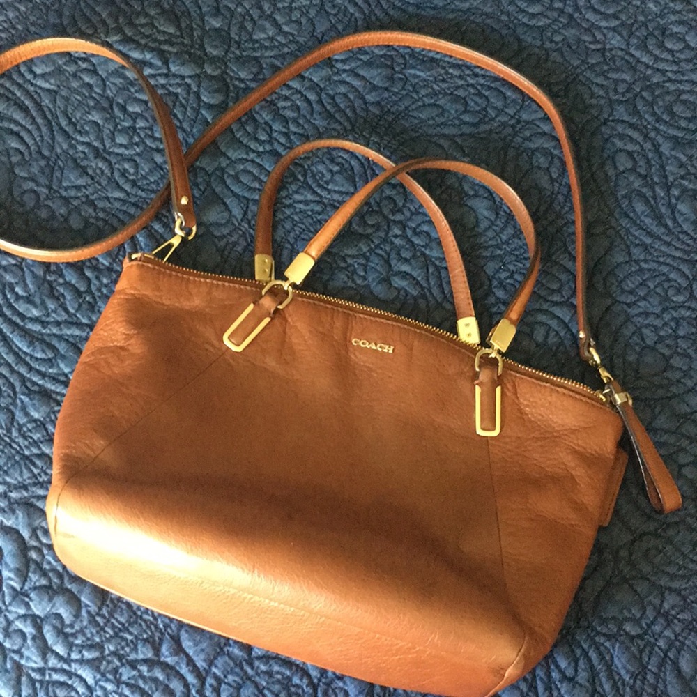 Genuine Coach Brown Leather Crossbody Bag
